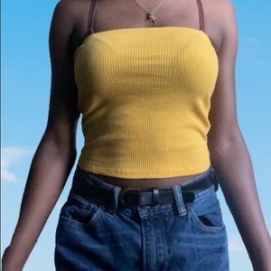 Yellow fashion nova tube top